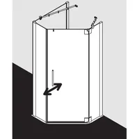 Kermi Pasa XP Fünfeck-Duschkabine Pendeltür rechts 90 x 90 x 185 cm PXR4309018VYK
