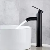 Mattschwarzer Wasserhahn, Kupfer, Einhebel-Waschtischmischer, Badezimmer, matt, Heiß- und Kaltwasser-Wasserhahn, Waschbecken. Elegante Armaturen und