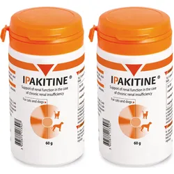 VETOQUINOL Ipakitin 2x60g für Katzen und Hunde zur Verbesserung der Nierenfunktion