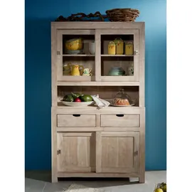 MASSIVMOEBEL24.DE Buffet Akazie 110 x 45 x 190 cm NATURE WHITE