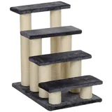 Elegear Kratzbaum 63,5x43x60cm Tiertreppe Katzentreppe mit 4 Stufen Grau, Katzentreppe für Katzen und Hunde, ideal für Senioren & kleine Tiere beige|blau