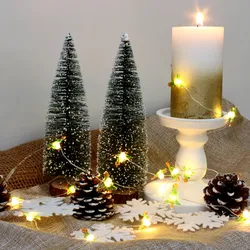 LED Lichterkette Tannenbaum - 20 warmweiße Tautropfen LED - silberner Draht - L:...