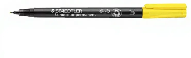 Lumocolor® permanenter S gelber Marker – synthetische Spitze, superfein 0,4 mm