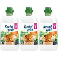 3x750ml Kuschelweich Weichspüler Naturliebe Birnenblüte & Hafermilch vegan 96WL