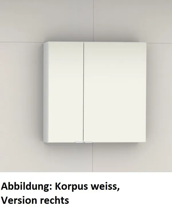 Artiqua Variabler Spiegelschrank, Weiß Hochglanz Touch, 070-SDV-2-L-125 070-SDV-2-L-125