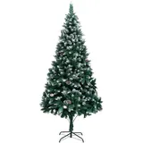 vidaXL Künstlicher Weihnachtsbaum mit Zapfen und Schnee Grün 210 cm