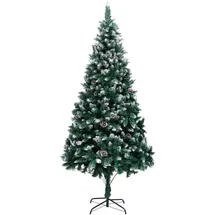 vidaXL Künstlicher Weihnachtsbaum mit Zapfen und Schnee Grün 210 cm