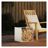 vidaXL Kaminholzregal Kaltgewalzter Stahl 40 x 40 x 40 cm Weiß