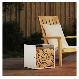 vidaXL Kaminholzregal Kaltgewalzter Stahl 40 x 40 x 40 cm Weiß