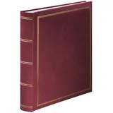 Hama Super-Jumbo Fotoalbum London 34x35 cm (Fotobuch mit 80 weißen Seiten, Album für 480 Fotos zum Selbstgestalten und Einkleben, Photoalbum mit Pergamin-Trennblättern) bordeaux