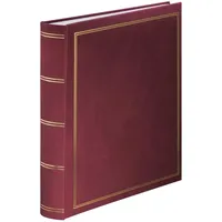 Hama Super-Jumbo Fotoalbum London 34x35 cm (Fotobuch mit 80 weißen Seiten, Album für 480 Fotos zum Selbstgestalten und Einkleben, Photoalbum mit Pergamin-Trennblättern) bordeaux