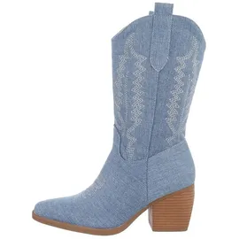 Ital-Design Cowboyboots Damen Blau 37