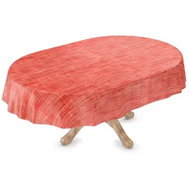ANRO Tischdecke abwaschbar Oval 140 x 240 cm Rot