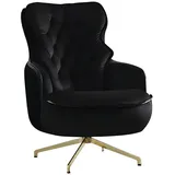 JVMöbel Sessel Club Lounge Polyester 100 x 102 x 76 cm Schwarz