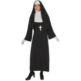 Bristol Novelty 301580S000 Kostüm Nonne, für Damen/Erwachsene, schwarz, EU 36/38 Halloween