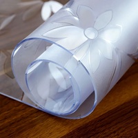 2mm Dick Transparente Tischdecken Tischfolie 35x60cm PVC Glasklar Folie Tischschutz Wasserdicht Tischschutzfolie Fettdicht,Für Esstisch Couchtisch Und Schreibtisch,Matte Texture Blütenform,Rechteck