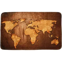 Sanilo Badteppich World Map Braun 50 x 80 cm