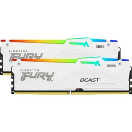 Kingston FURY Beast RGB - DDR5 - Kit - 32 GB: 2 x 16GB, 5600 MHz, DDR5-RAM, DIMM), RAM, Weiss