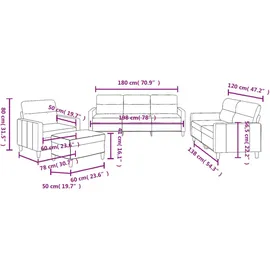 vidaXL 4-tlg. Sofagarnitur mit Kissen Hellgelb Stoff