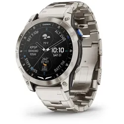 Garmin D2 Mach 1 vented Titanarmband silber Titangehäuse silber