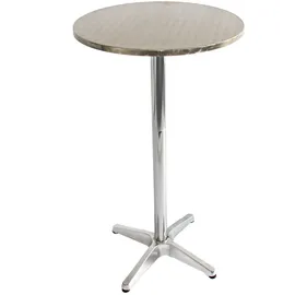 MCW Alu-Stehtisch höhenverstellbar 70/110 cm Ø 60 cm Silber