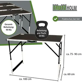 Trutzholm Multifunktionstisch 100 x 60 cm grau/schwarz 90 kg