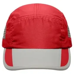 5 Panel Sport Cap MB6522, rot/hellgrau, Einheitsgröße - hellgrau - Einheitsgröße