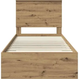 vidaXL Bettrahmen mit Kopfteil Artisan-Eiche 90 x 190 cm Holzwerkstoff