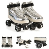 Byox Rollschuhe Silver PVC-Räder Sohle mit Licht Lager 608ZB Größe L (37-38)