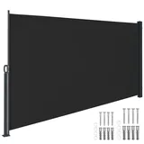 Tectake Aluminium Seitenmarkise 300 x 160 cm schwarz
