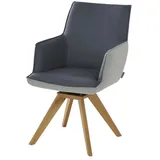 KOINOR Armlehnstuhl Leder  Schwof , blau , Maße (cm): B: 57 H: 90 T: 66.0