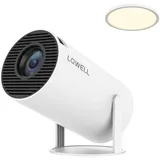 LQWELL HY300 PRO Mini Beamer + Deckenleuchte Kombination, 4K 1080P Unterstützung, Android 11, kabellose Projektion, unterstützt Airplay Miracast, mit WiFi Bluetooth, tragbarer Projektor