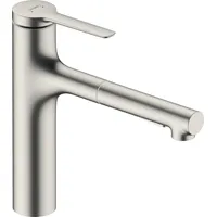 Hansgrohe Zesis M33 Einhebel-Küchenmischer 160, Ausziehbrause, 2 Strahlarten, 74822, Farbe: Edelstahl-finish