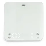 ADE Digitale Küchenwaage mit Akku - Aufladung per USB ohne Batterie | präzise Kaffeewaage mit integriertem Timer | bis 5 kg / 1 g
