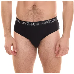 Kappa Herren Slip mit Baumwoll-Stretch Unterwäsche mit Logobund Unterhose 711167 Schwarz - XL