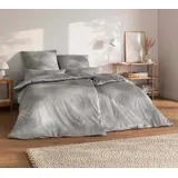 ESTELLA Mako-Satin Bettwäsche 155x220 Candela grau Feuerwerk Silber 7599-810
