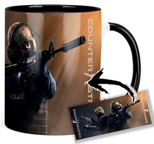 Counter Strike Tasse Innen & Henkel Schwarz Keramikbecher Mug