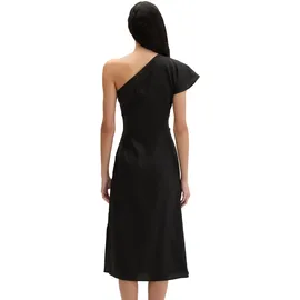 Marc O'Polo Midikleid "aus Viskose-Leinen-Stretch", Damen, Gr. 42, Normalgrößen, schwarz, Obermaterial: 53% Leinen, 45% Viskose, 2% Elasthan, unifarben, slim fit wadenlang, Kleider Midikleid
