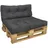 VOUNOT Palettenkissen 120 x 80 x 40 cm grau 2 St.