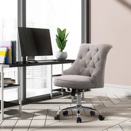Homcom Drehstuhl, Grau, 65.5x91x54 cm, Arbeitszimmer, Bürostühle, Drehstühle