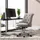 Homcom Drehstuhl, Grau, 65.5x91x54 cm, Arbeitszimmer, Bürostühle, Drehstühle