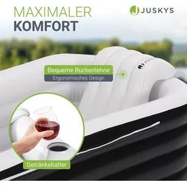 Juskys Aufblasbare Badewanne M - Outdoor Wanne faltbare, mobile Eistonne mit Rückenlehne