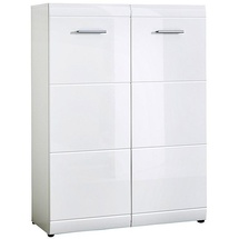 Lomadox Schuhschrank DANARO-01, 89x120x37cm, Hochglanz weiß