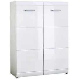 Lomadox Schuhschrank DANARO-01, 89x120x37cm, Hochglanz weiß