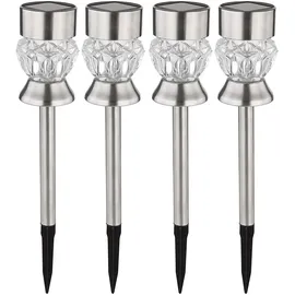 GLOBO Außenleuchte Edelstahl Kunststoff H 35 cm 4er Set schwarz