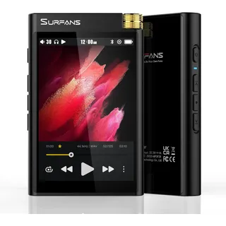 Surfans HiFi Bluetooth Mp3 Player: F28 High Res Verlustfreier Tragbarer Musik Player 3,5 Zoll Digital Audio Player 32GB Unterstützt bis zu 512GB