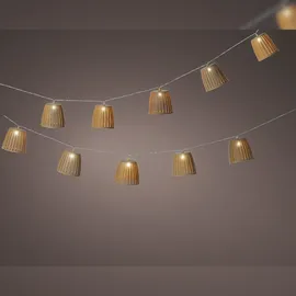 Lumineo LED Solar Lichterkette Lampenschirme 4,5m - Solarlichterkette Solarkette Gartenbeleuchtung Partylichterkette Außen Garten, Balkon, Solarstring, Beleuchtung de Garten, Außenbele... Beige