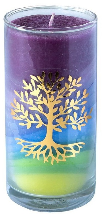 Kerze "Earth Lebensbaum" Im Glas Stearin