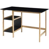 [en.casa] Schreibtisch Dønna 120x60x75cm Schwarz/Holzfarben