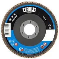 TYROLIT Fächerscheibe PREMIUM D.125mm K.60 gekr.Rostfreier Stahl,Stahl ZA-ZK